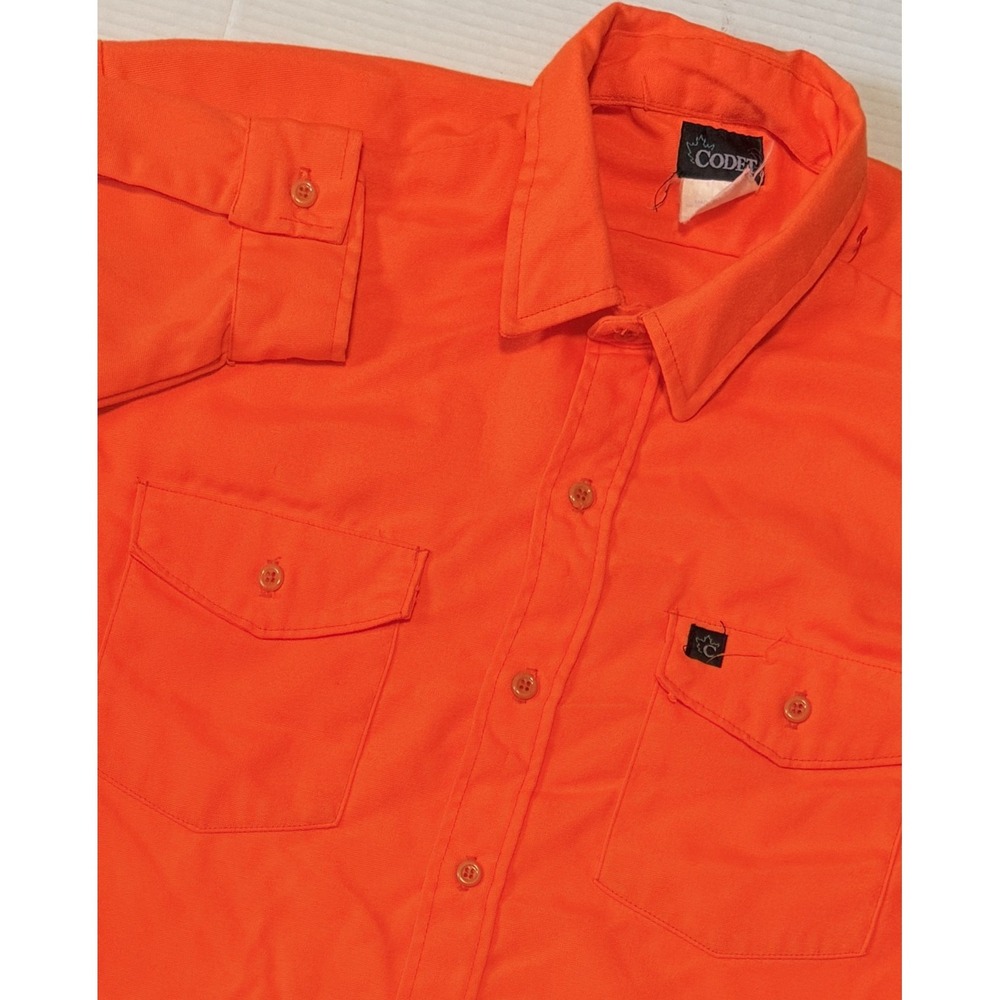 CODET‎ - Men's Vintage USA Blaze Orange Long Sleeve Flannel Hunting Shirt - 2XL